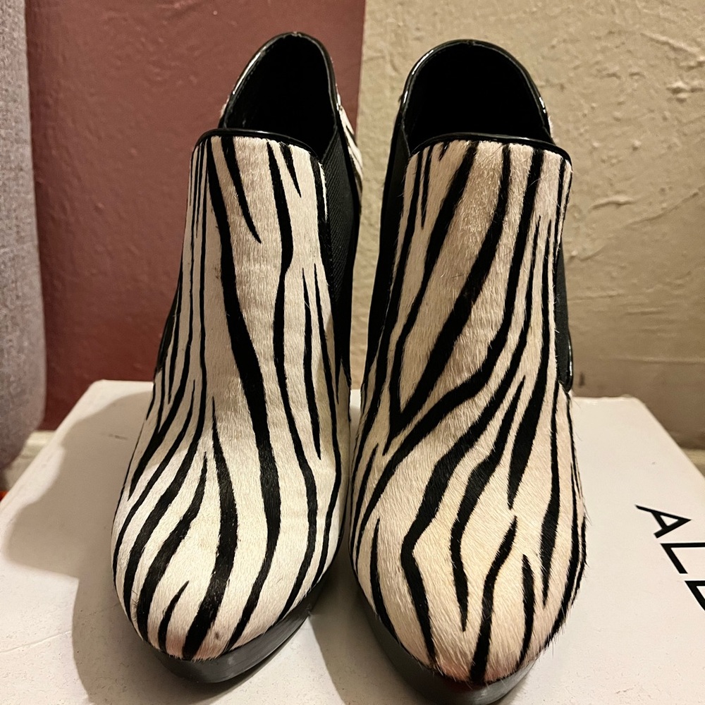 Aldo Pony hair-Zebra Print Bootie